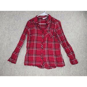 Established 1962 Red Rhinestone Plaid Button-Up Shirt Womens Small